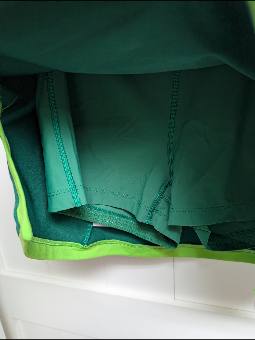Outdoor Voices Green Contrast-Trim Mini SKIRT ONLY, built in shorts,Medium - Picture 4 of 8